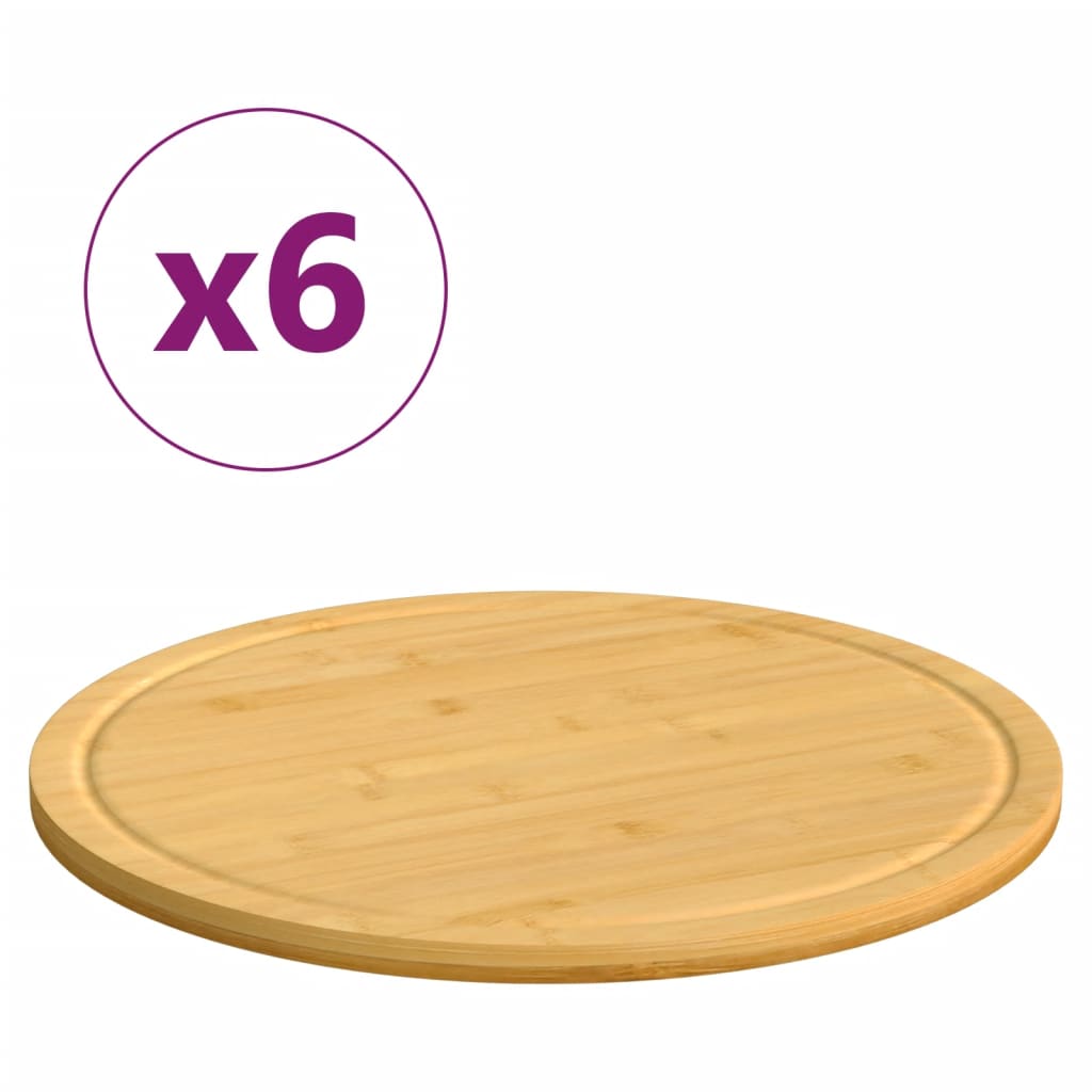 Cutting boards, 6 pcs, 30x1.5 cm, bamboo
