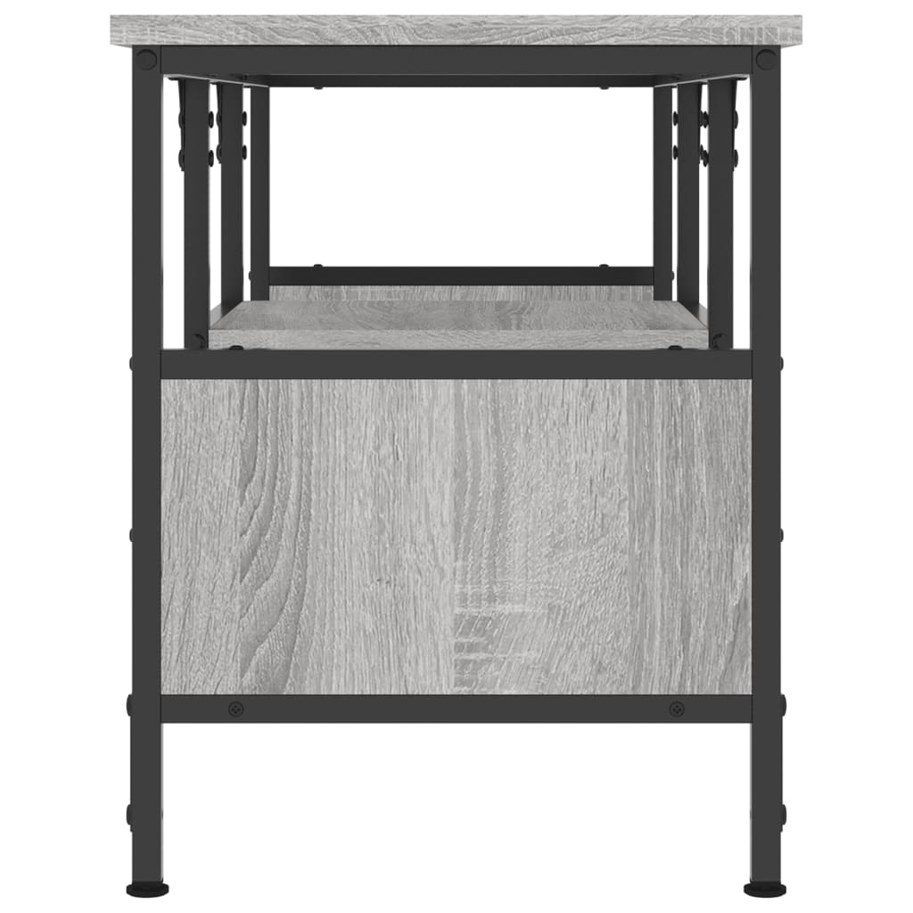 TV cabinet, gray, 100x35x45cm, wood and iron