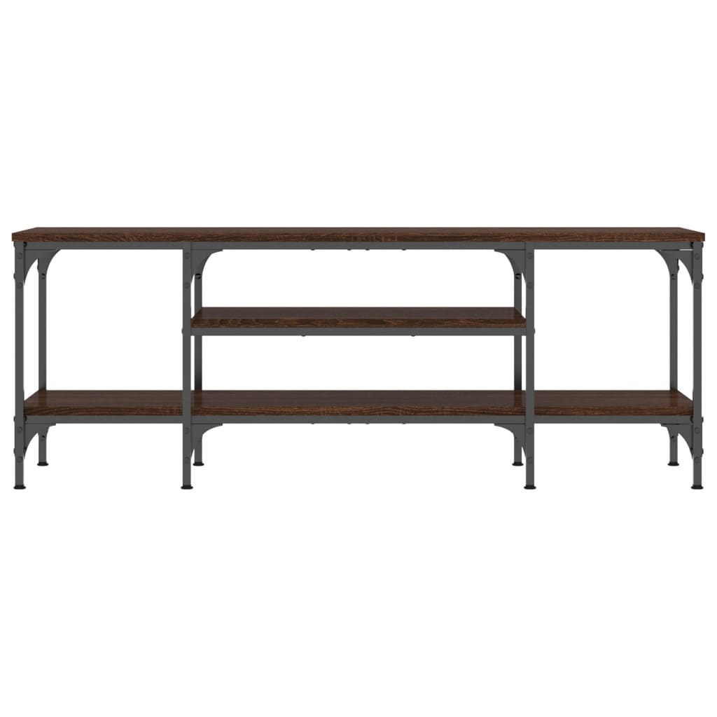 TV cabinet, brown, 121x35x45cm, wood and iron
