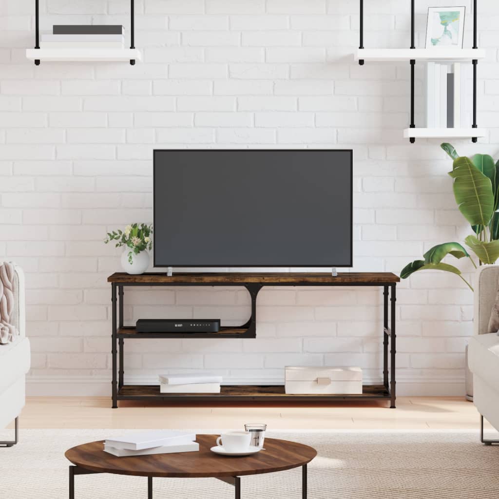 TV skapītis, dūmu ozols, 103x38x46,5cm, koks/tērauds