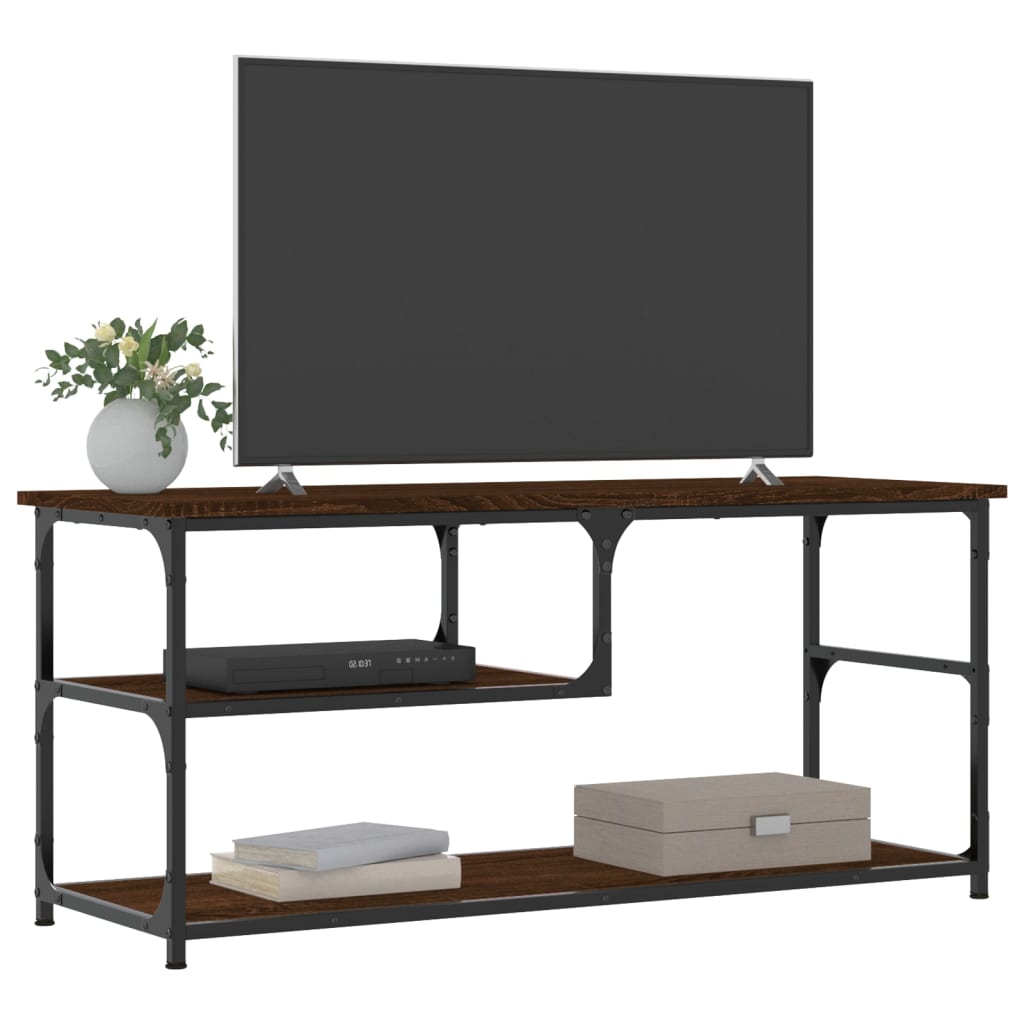 TV spintelė, ruda ąžuolo, 103x38x46,5cm, mediena/plienas