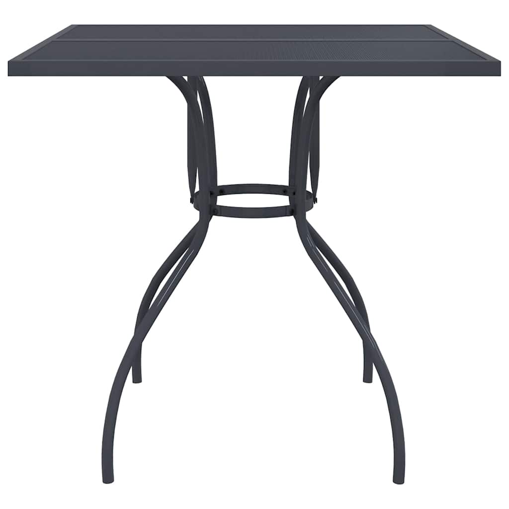 Sodo stalas, antracito, 80x80x72,5cm, plienas, tinklelis