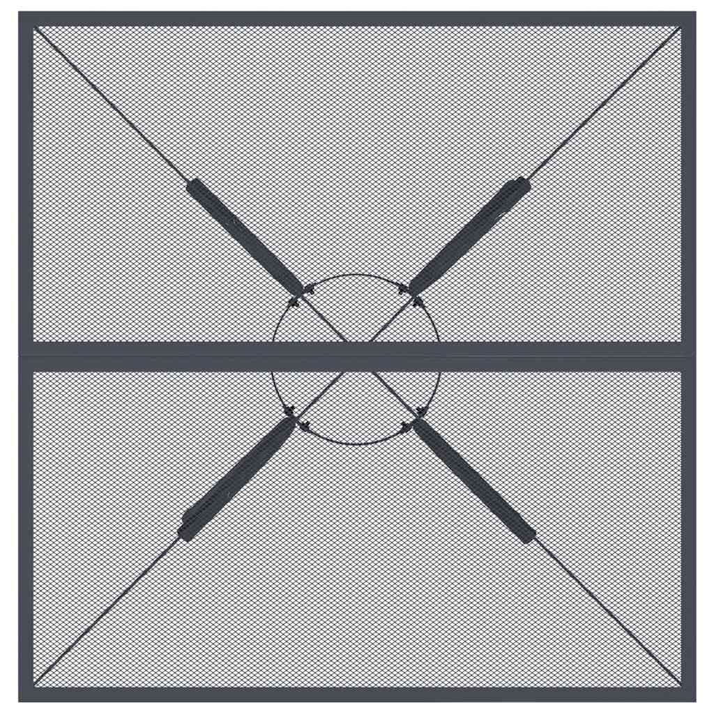 Sodo stalas, antracito, 80x80x72,5cm, plienas, tinklelis