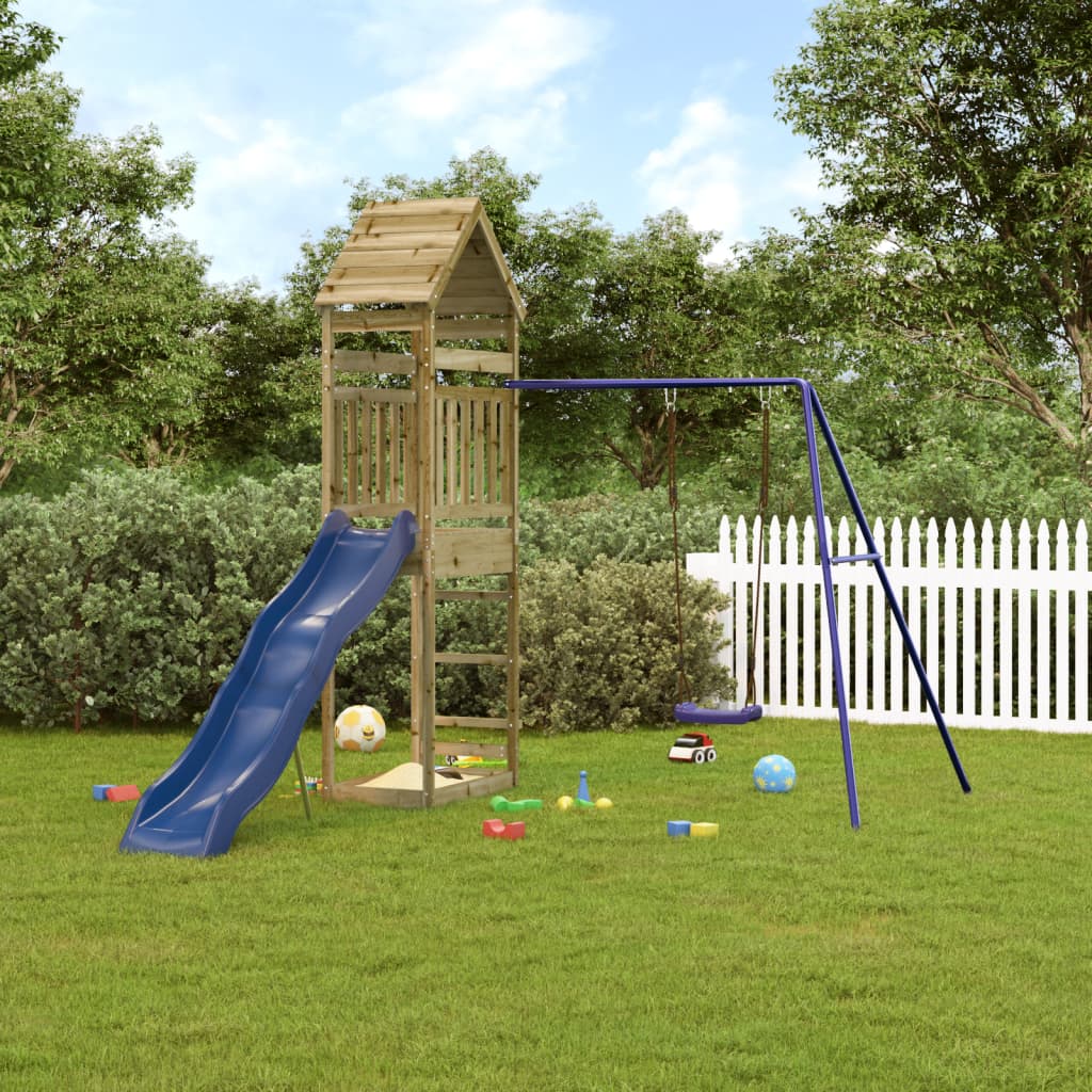 Outdoor playground set, impregnated pine wood