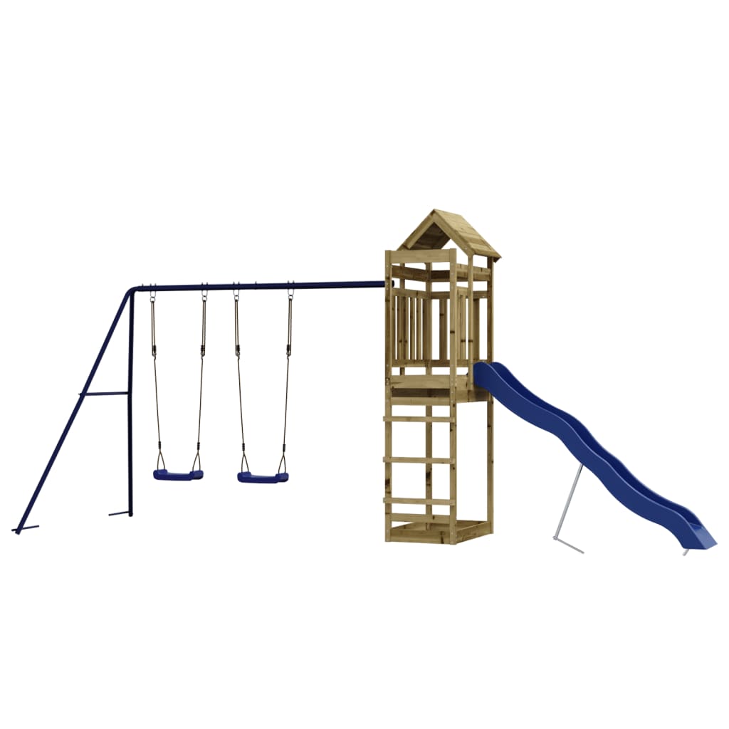 Outdoor playground set, impregnated pine wood