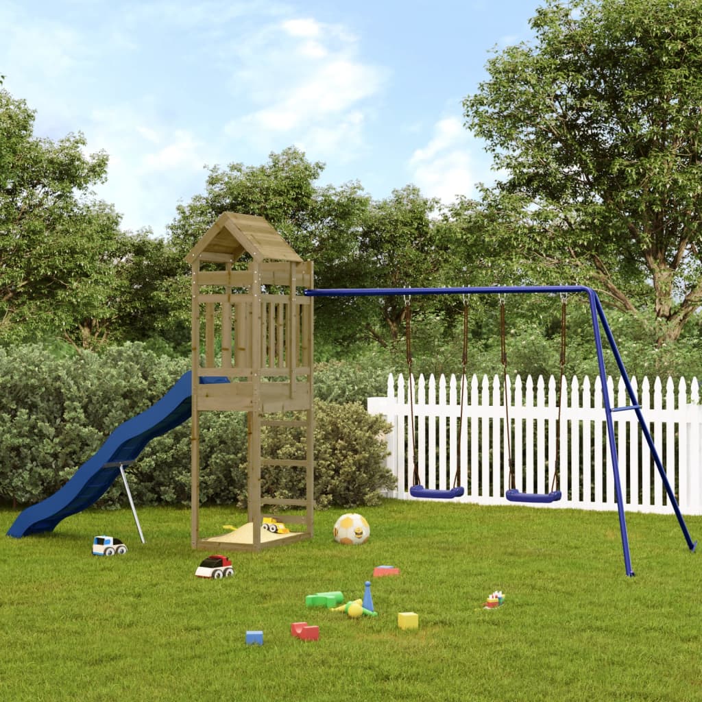 Outdoor playground set, impregnated pine wood