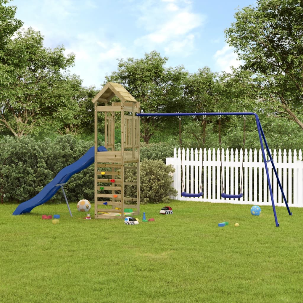 Outdoor playground set, impregnated pine wood