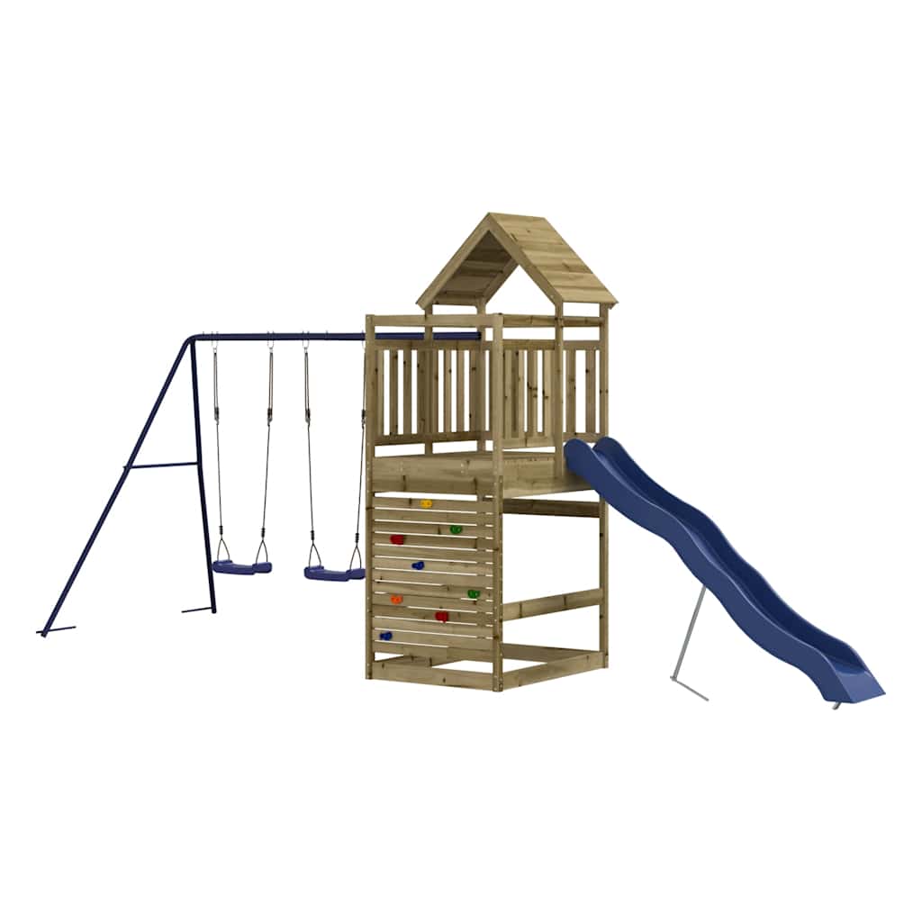 Outdoor playground set, impregnated pine wood