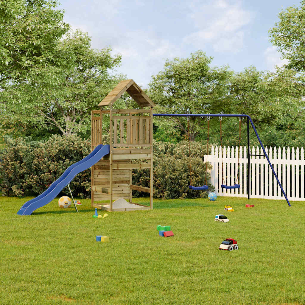 Outdoor playground set, impregnated pine wood