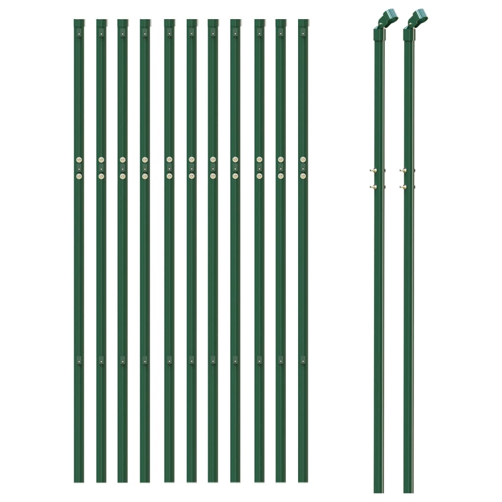 Wire mesh fence, green, 0.8x25m, galvanized steel
