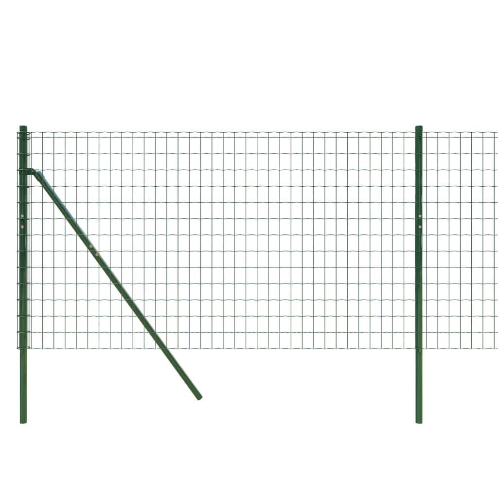 Wire mesh fence, green, 0.8x25m, galvanized steel