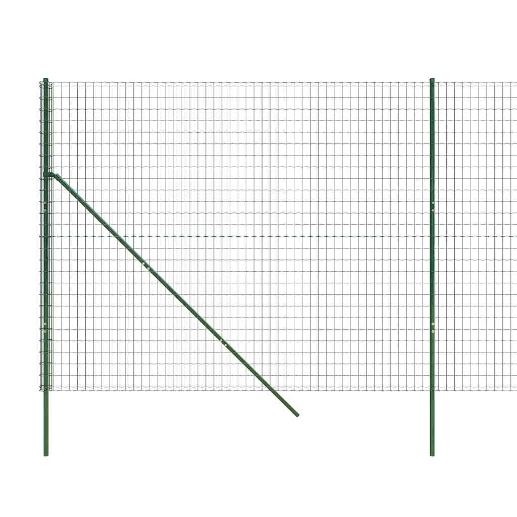 Wire mesh fence, green, 1.6x25m, galvanized steel