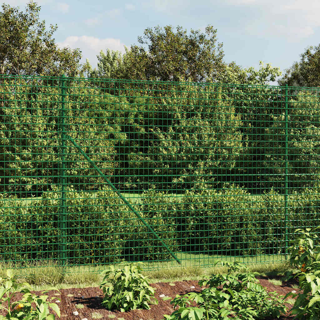 Mesh wire fence, green, 2.2x25m, galvanized steel