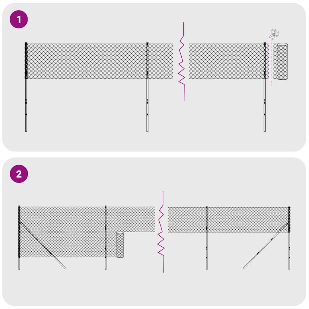 Vielinė tinklinė tvora su smaigais, žalios spalvos, 1,4x25m