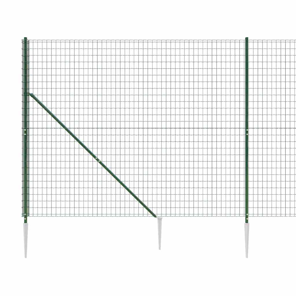 Vielinė tinklinė tvora su smaigais, žalios spalvos, 2x25m
