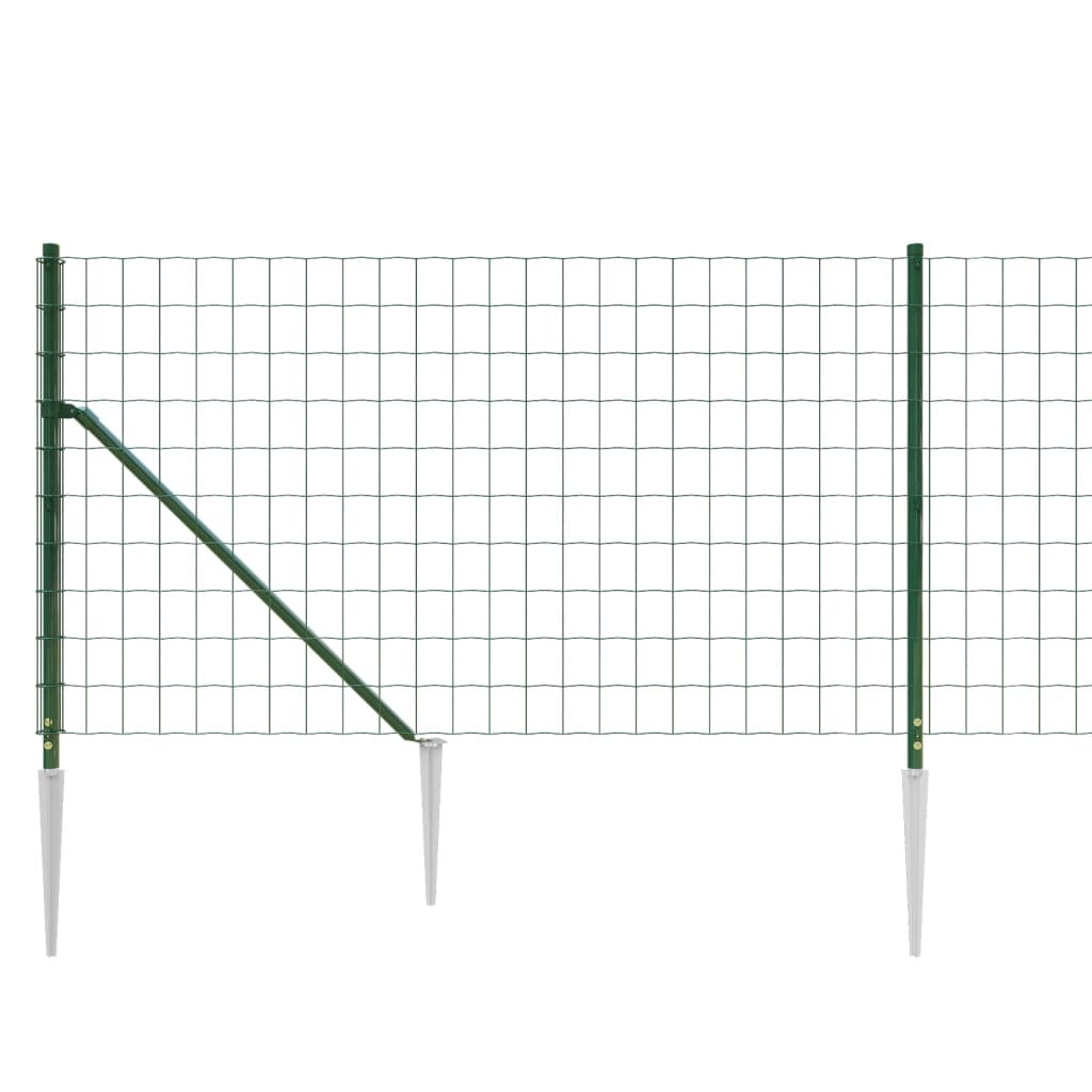 Vielinė tinklinė tvora su smaigais, žalios spalvos, 1,1x10m