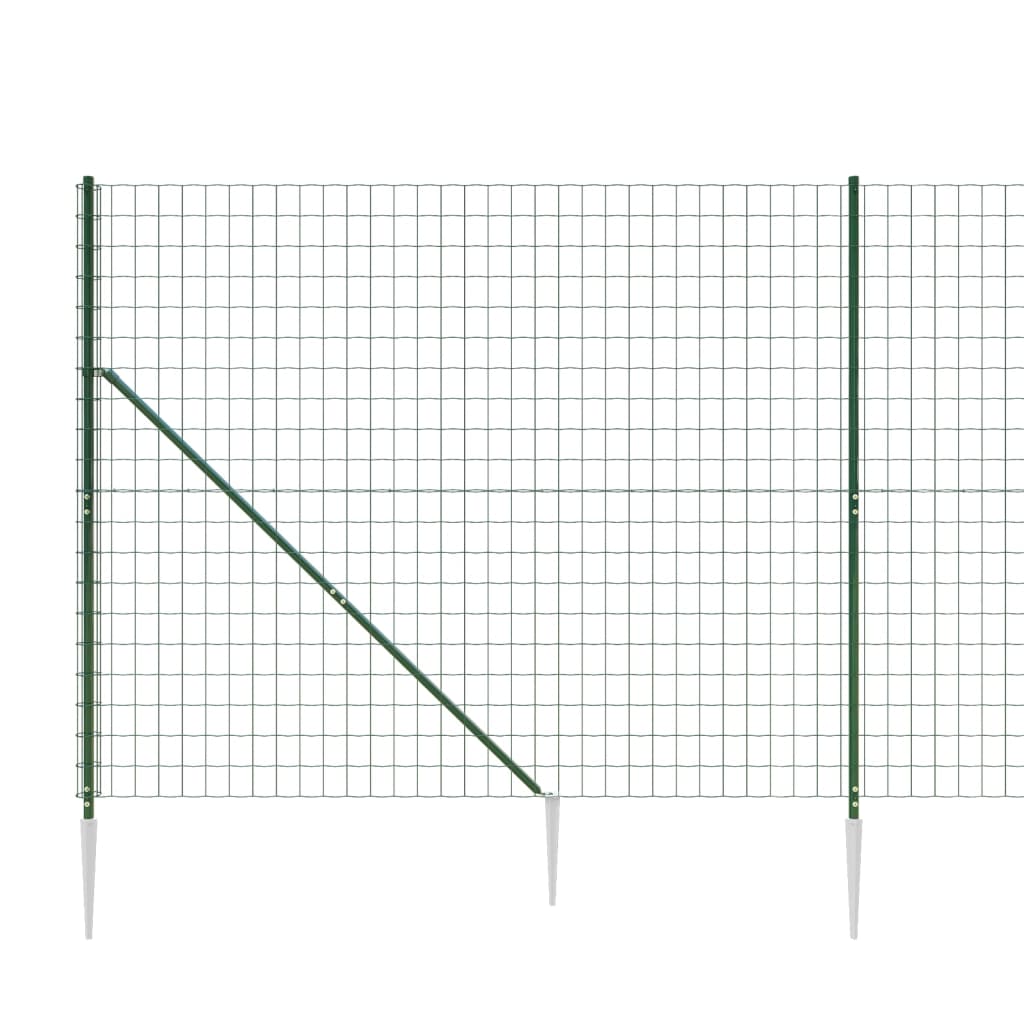 Wire mesh fence with spikes, green, 1.4x10m