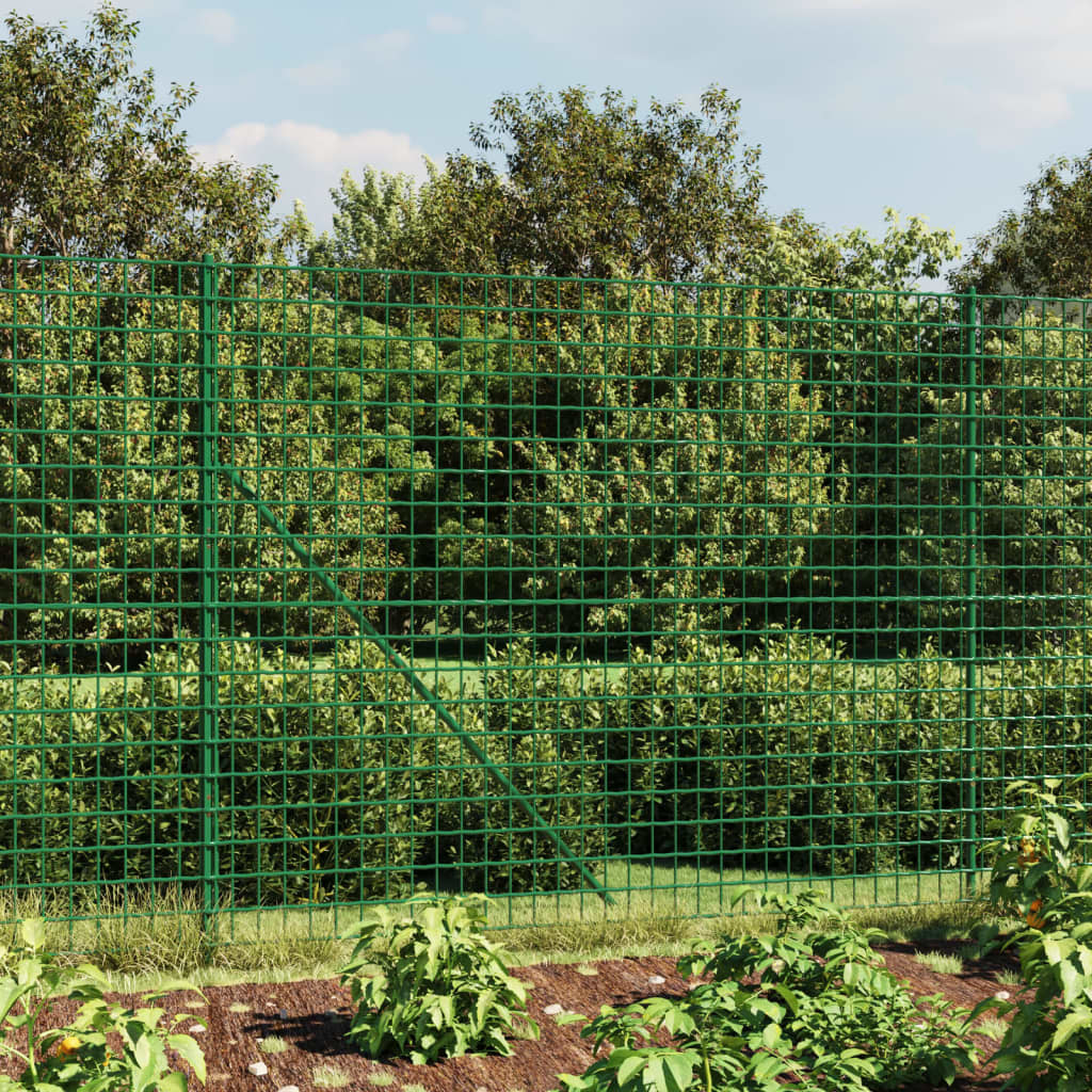Wire mesh fence with spikes, green, 1.4x10m
