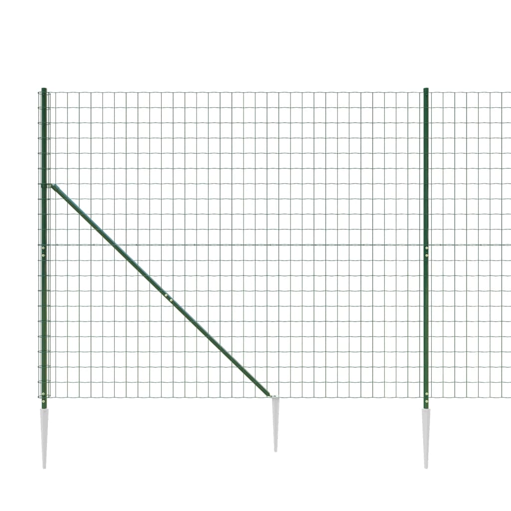 Wire mesh fence with spikes, green, 1.4x25m