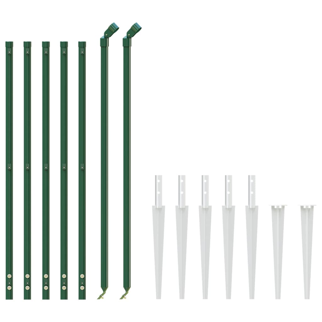 Wire mesh fence with spikes, green, 0.8x10m