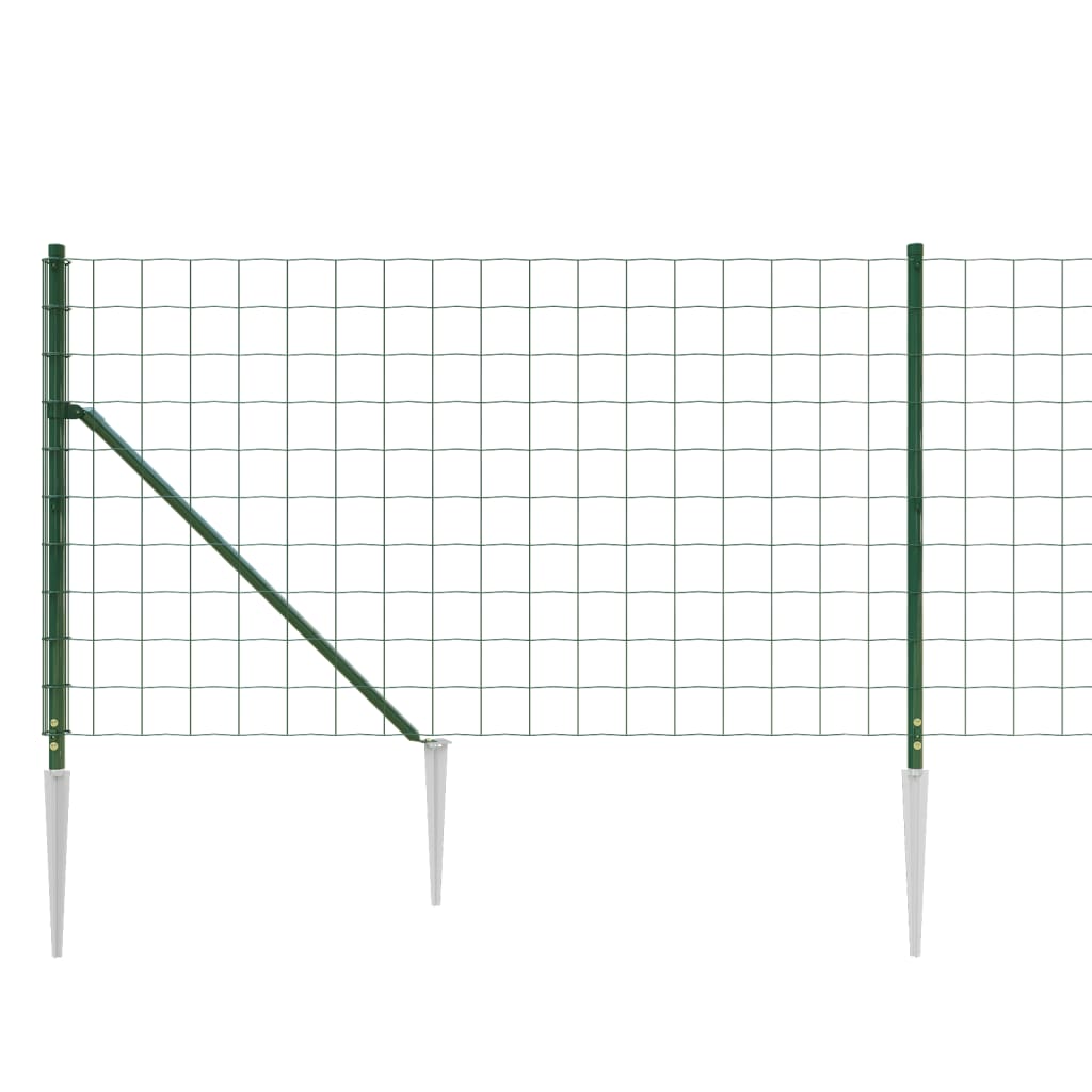 Wire mesh fence with spikes, green, 0.8x10m