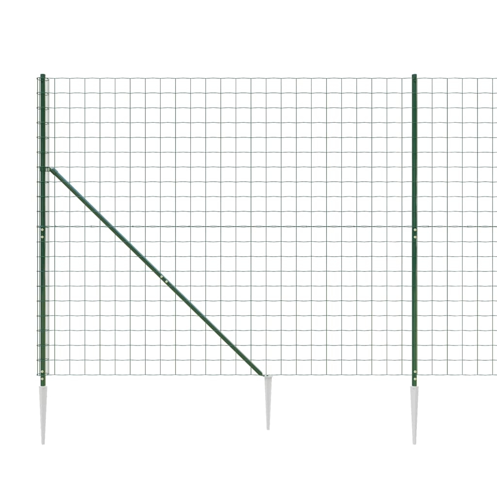 Stiepļu pinuma žogs ar tapas, zaļš, 1,8x10m