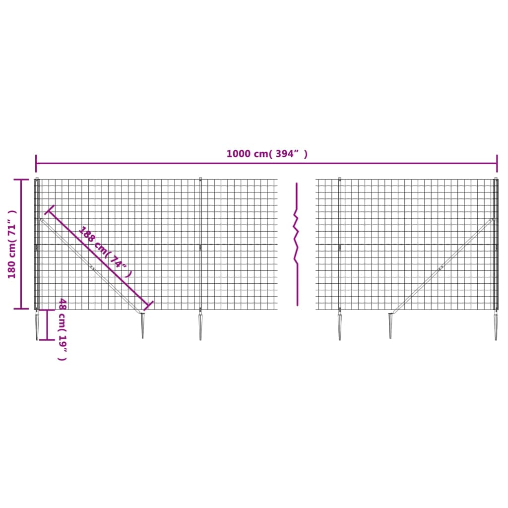 Stiepļu pinuma žogs ar tapas, zaļš, 1,8x10m