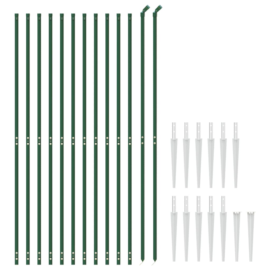 Wire mesh fence with spikes, green, 1.8x25m