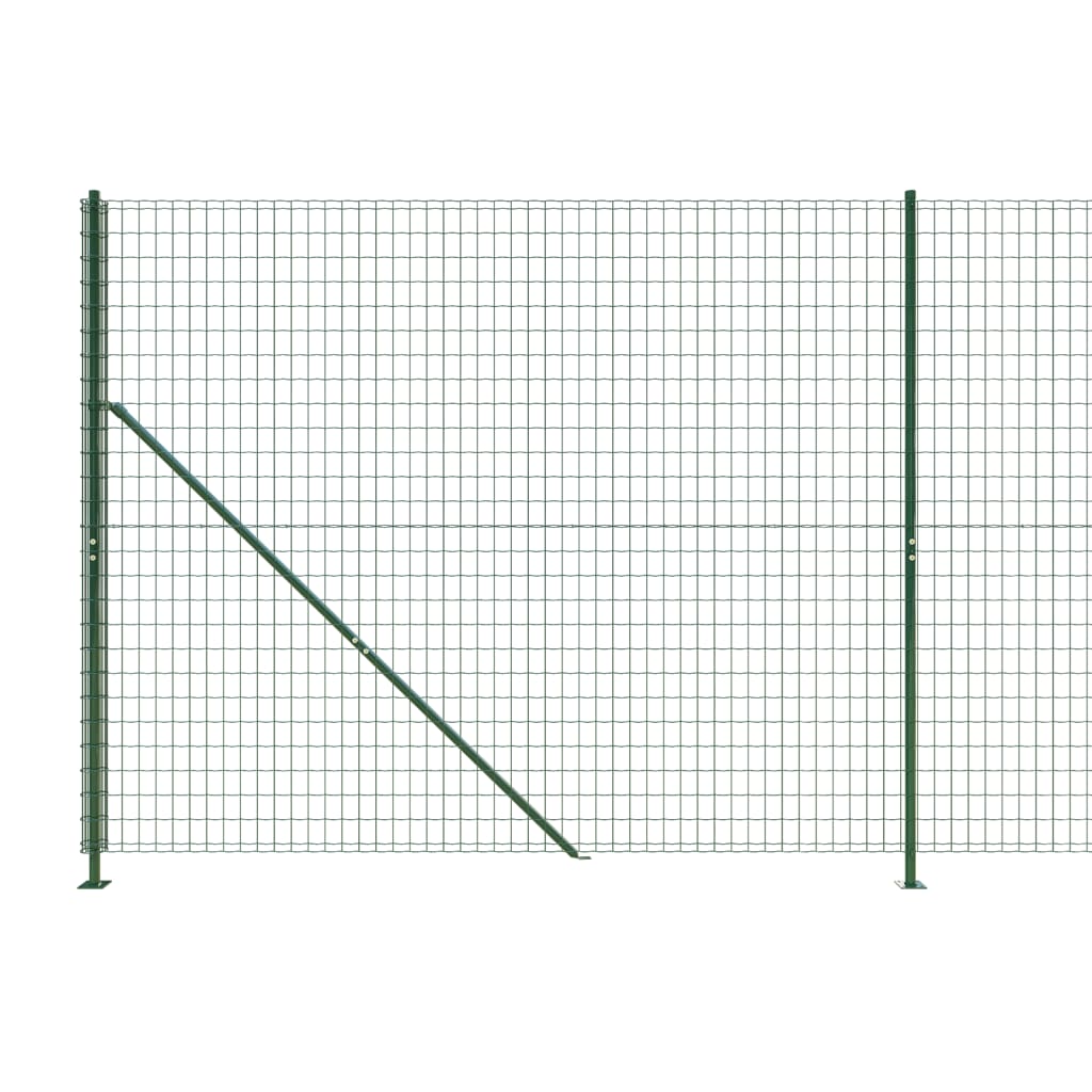 Tīklota stiepļu žogu sistēma ar atlokiem, zaļa, 1,6x10m