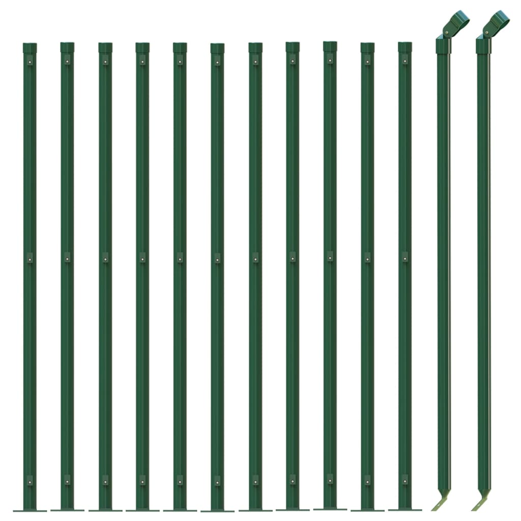 Vielinė tinklinė tvora su flanšais, žalios spalvos, 1,1x25m