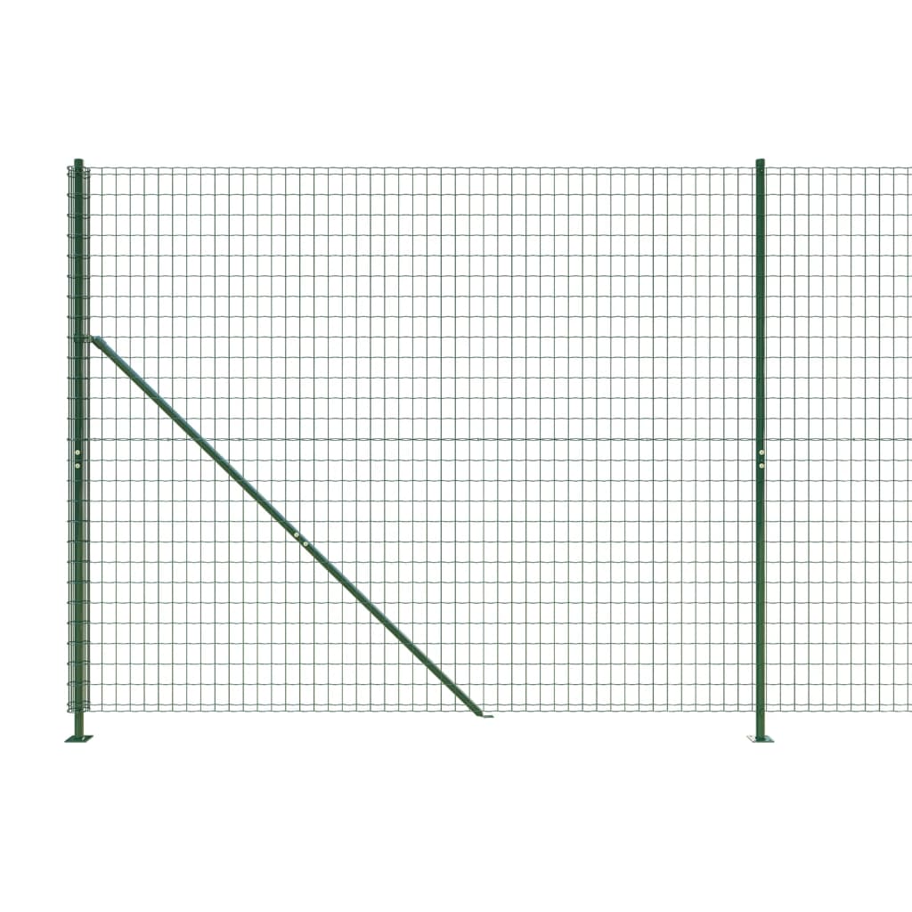 Vielinė tinklinė tvora su flanšais, žalios spalvos, 1,6x25 m