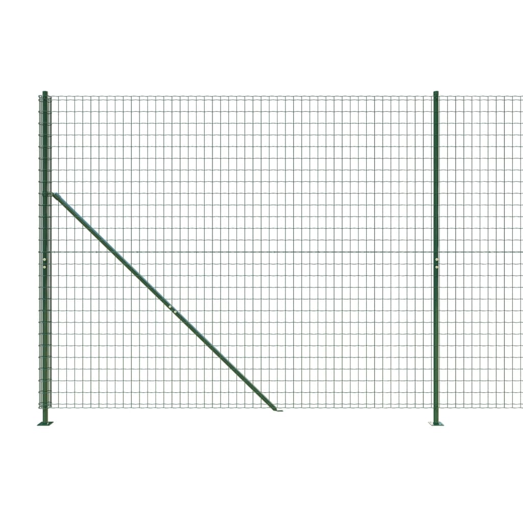 Vielinė tinklinė tvora su flanšais, žalios spalvos, 2,2x25m