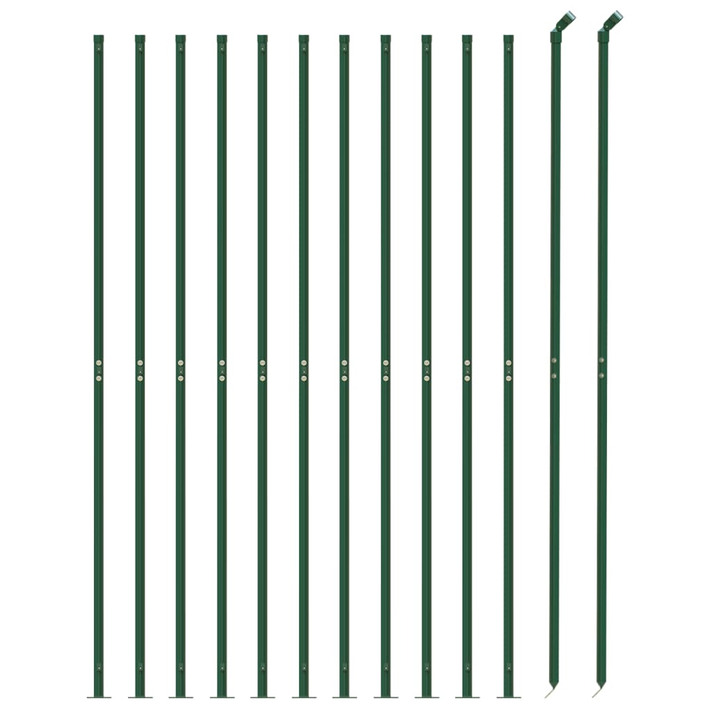 Wire mesh fence with flanges, green, 0.8x25m