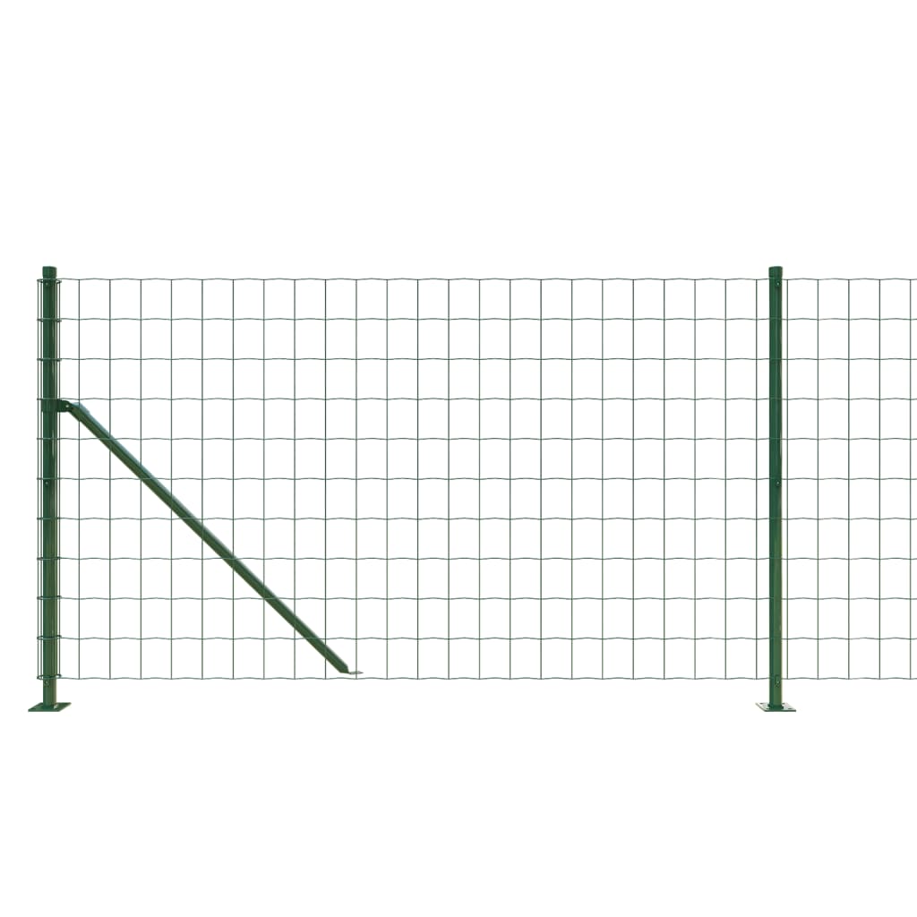 Wire mesh fence with flanges, green, 0.8x25m