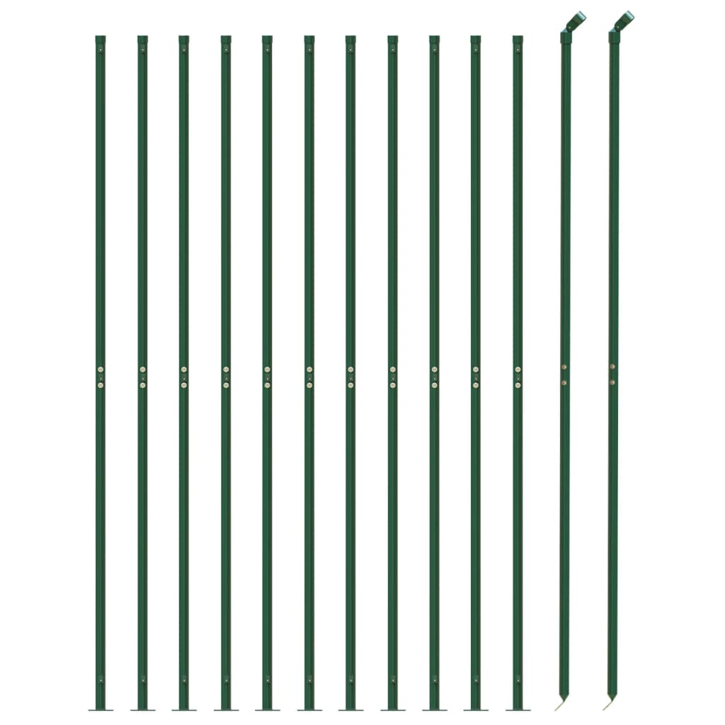 Wire mesh fence with flanges, green, 1.4x25 m