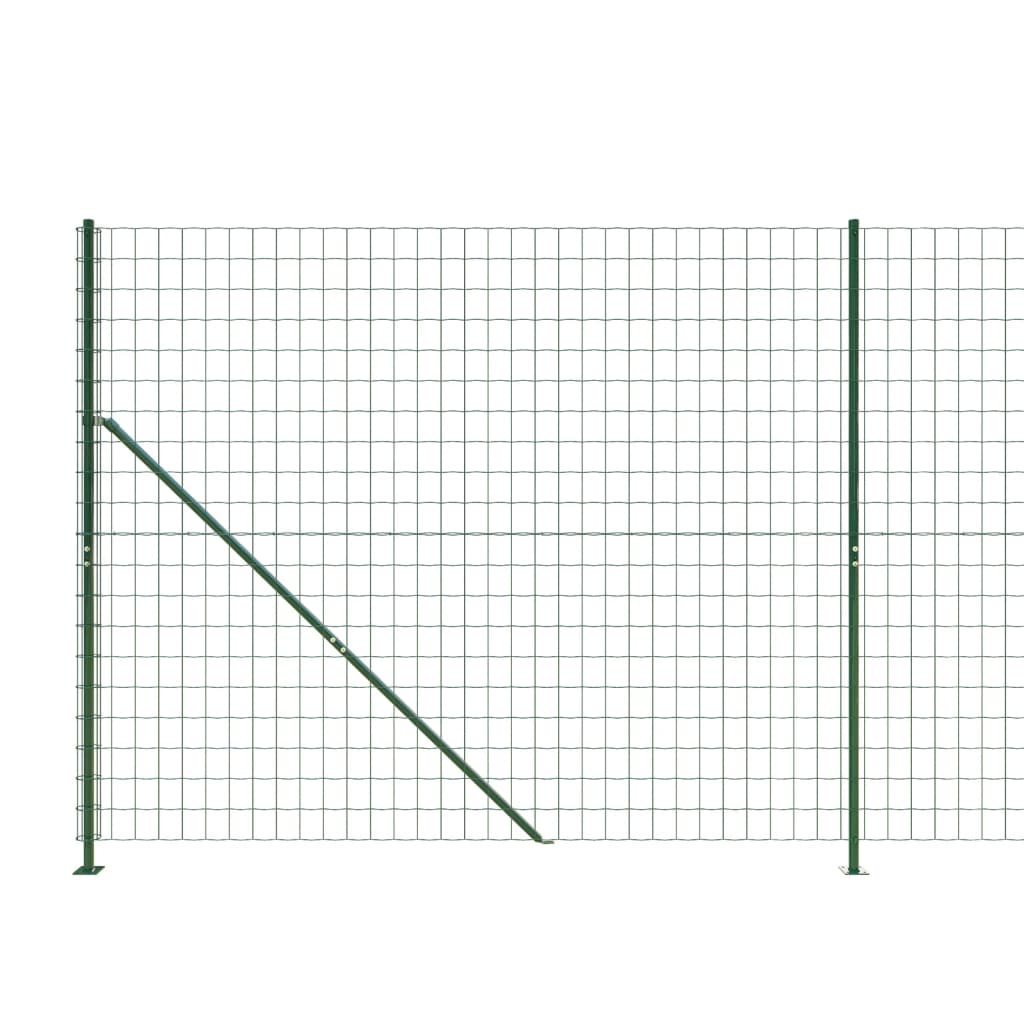 Wire mesh fence with flanges, green, 1.4x25 m