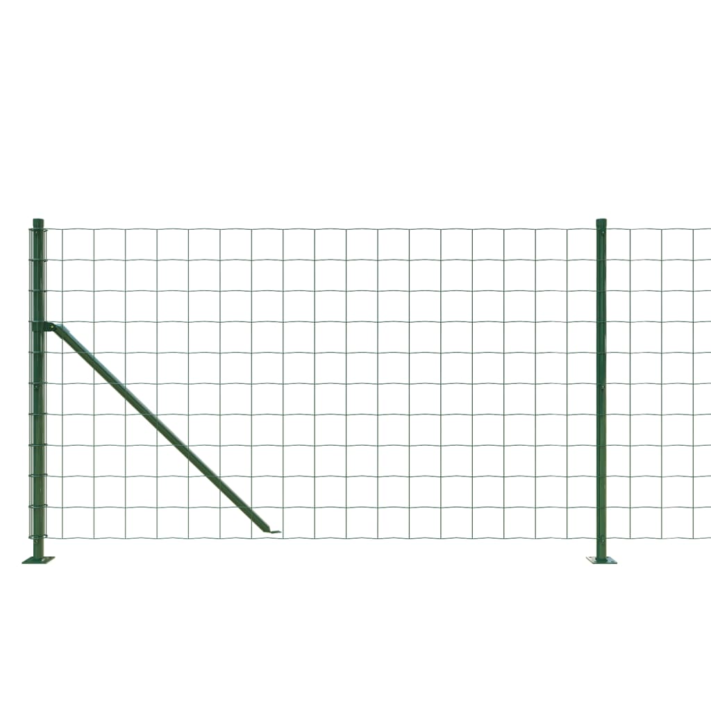 Stiepļu sieta žogs ar flančiem, zaļā krāsā, 0,8x10m