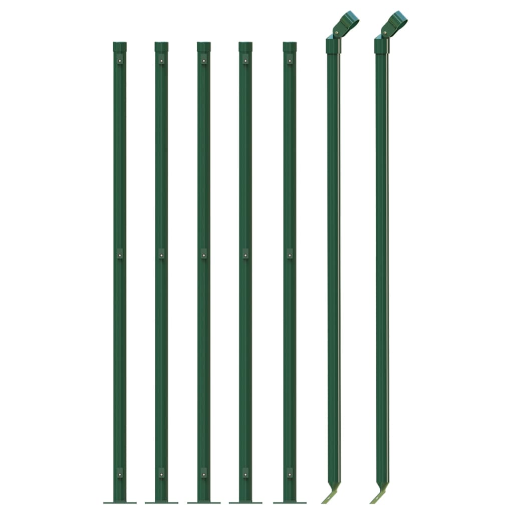 Welded wire mesh fence with flanges, green, 1x10m