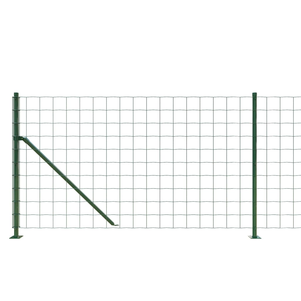 Welded wire mesh fence with flanges, green, 1x10m