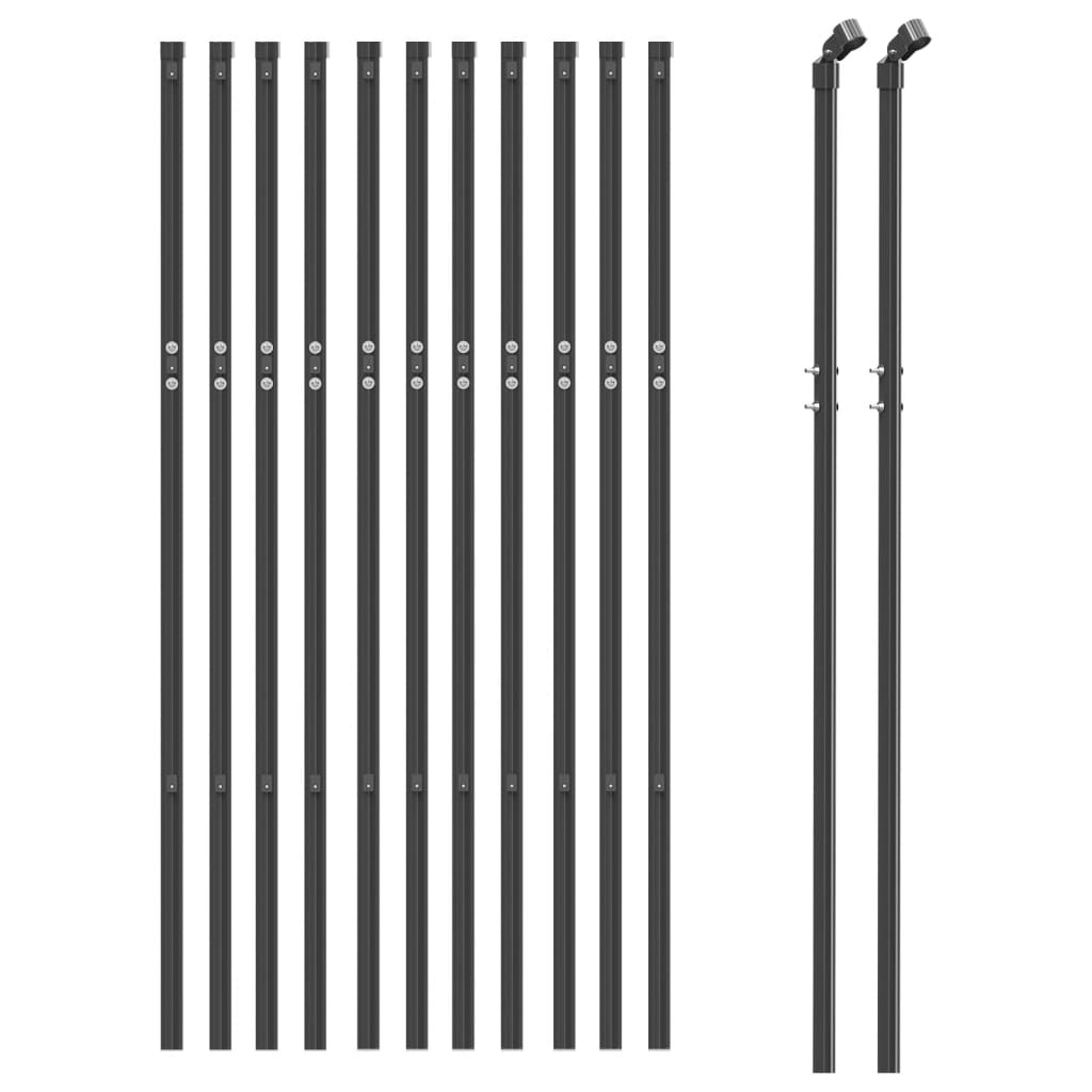 Welded wire mesh fence, anthracite, 1x25m, galvanized steel