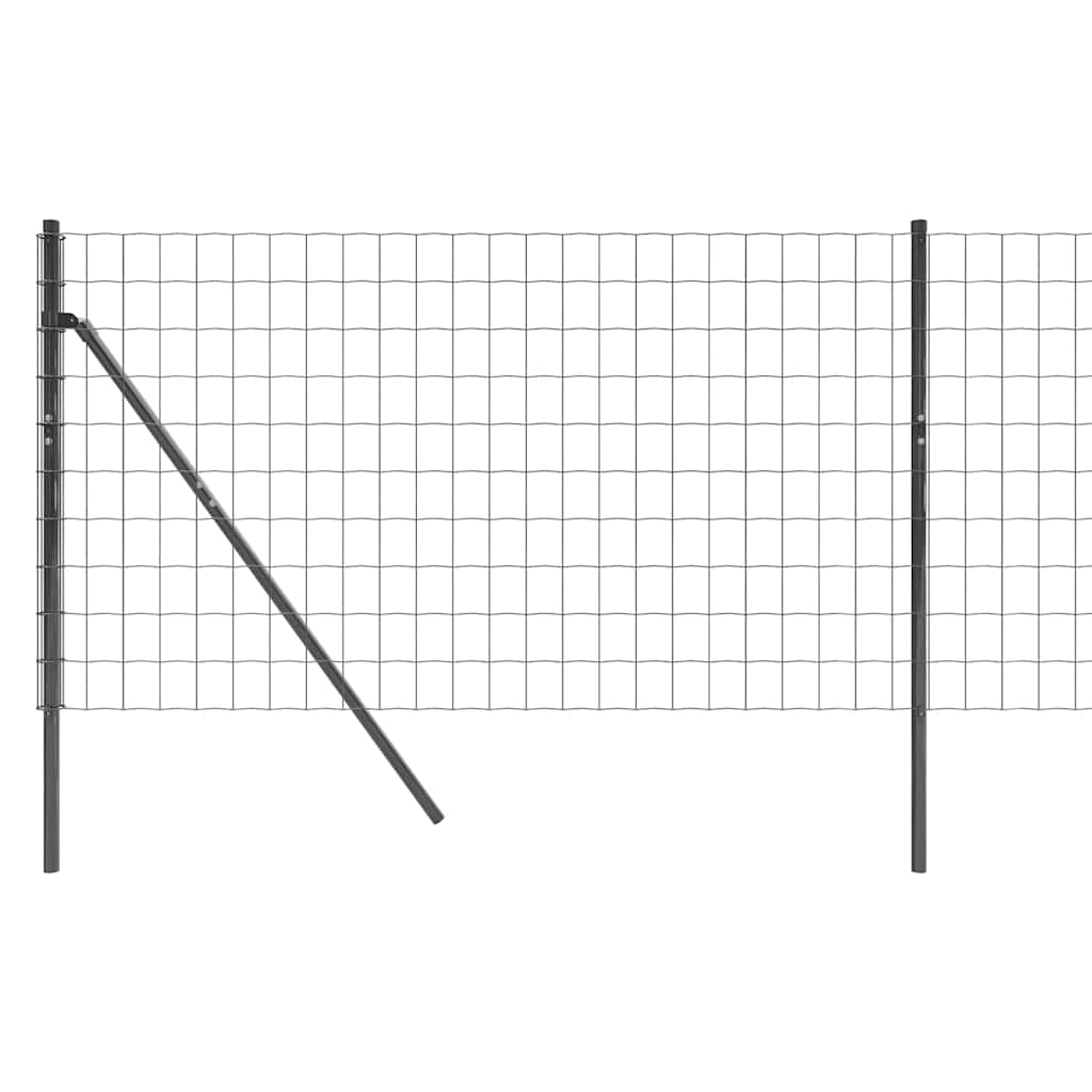 Welded wire mesh fence, anthracite, 1x25m, galvanized steel