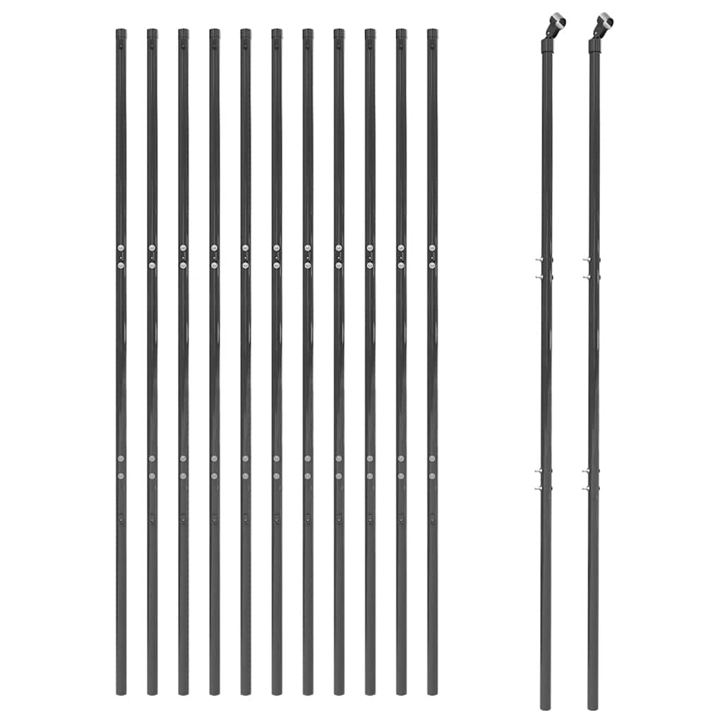 Stiepļu sieta žogs, antracīts, 1,6x25m, tērauds