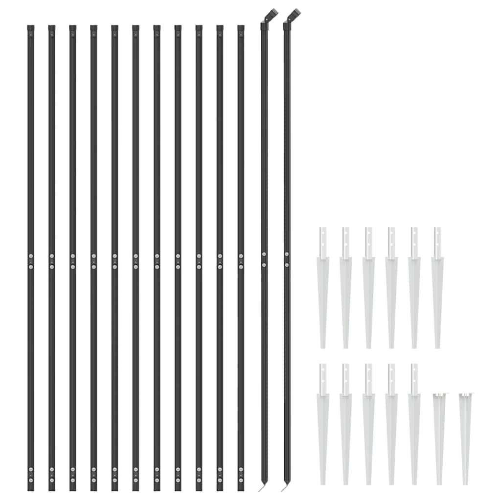 Wire mesh fence with spikes, anthracite, 1.6x25m