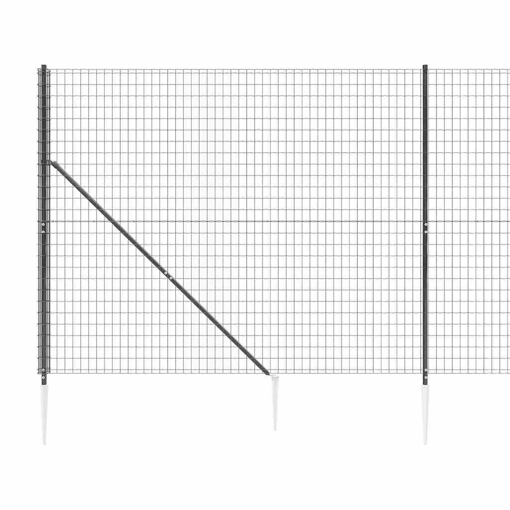Stieņa režģa žogs ar asām galotnēm, antracīta krāsā, 2,2x25m