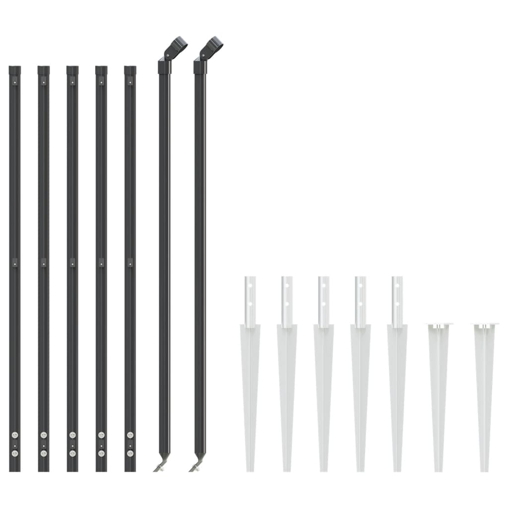 Wire mesh fence with spikes, anthracite, 1.1x10m
