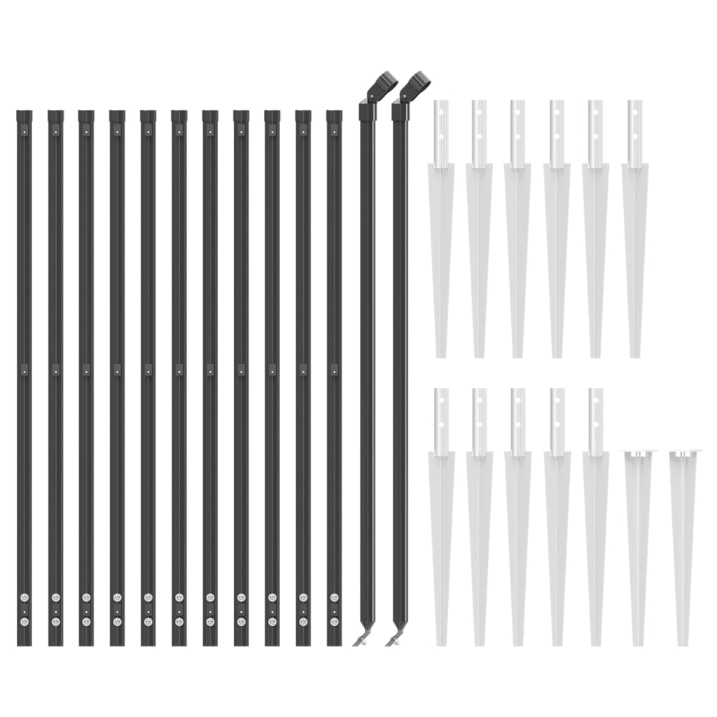 Chain link fence with spikes, anthracite, 0.8x25m