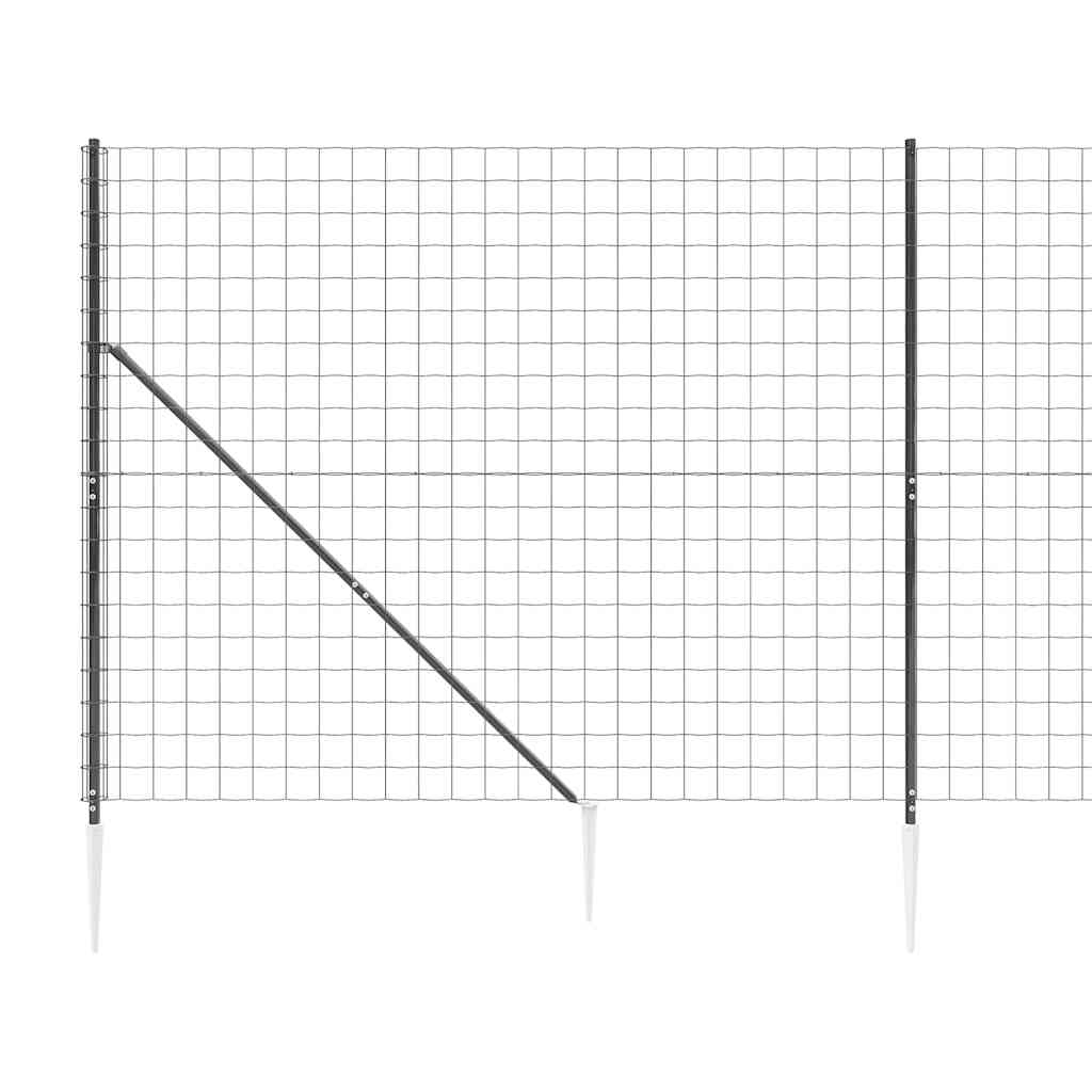Tīkla žogs ar asiem galiem, antracīta krāsā, 1,6x10m