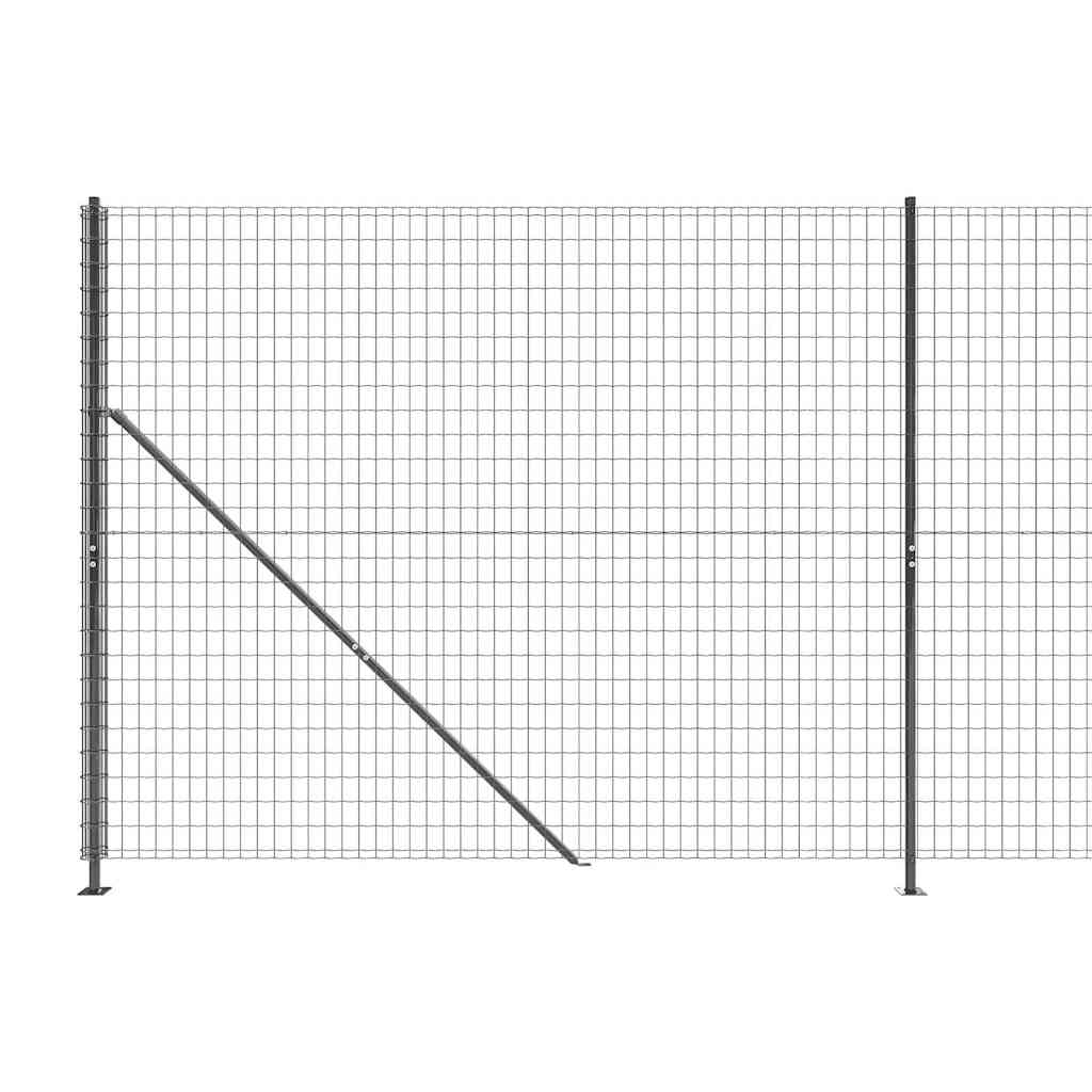 Tinklinė tvora su flanšais, antracito spalvos, 1,6x10m