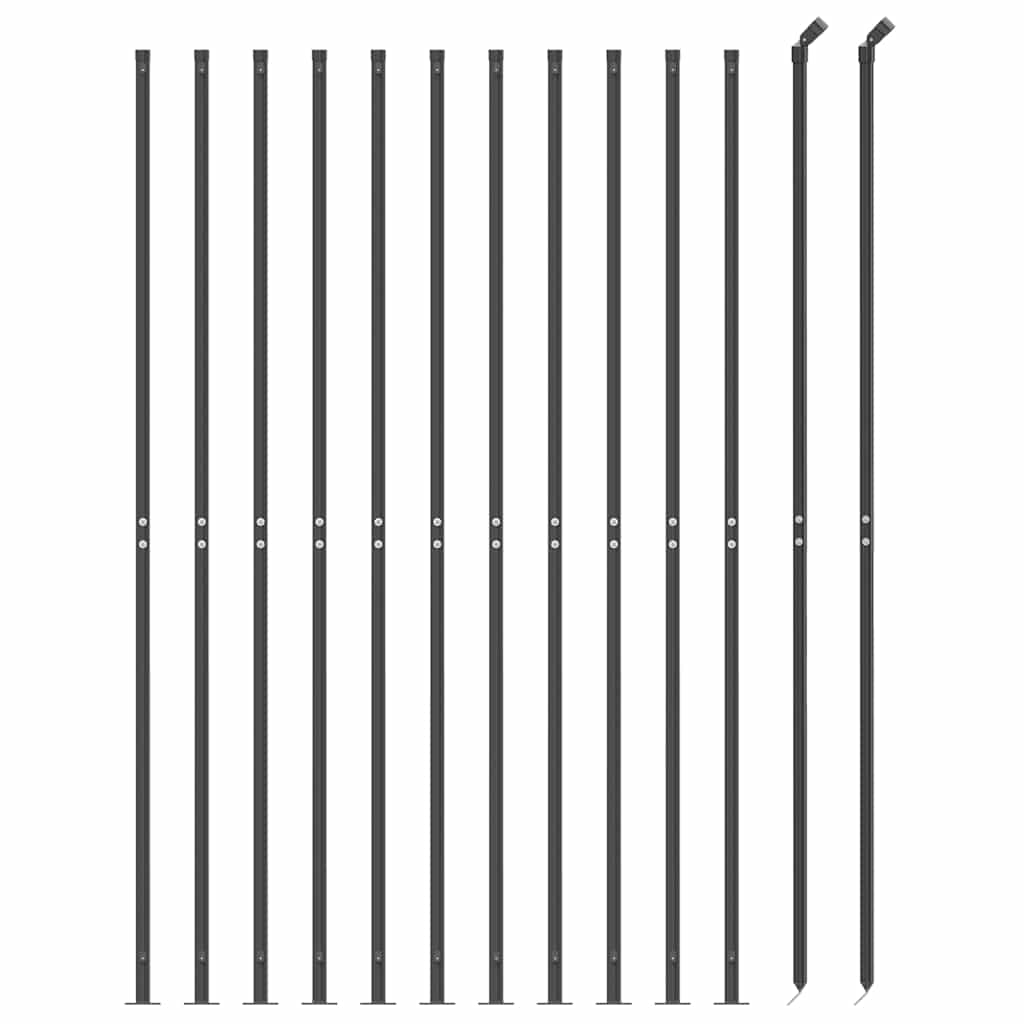Vielinė tinklinė tvora su flanšais, antracito spalvos, 1,8x25 m