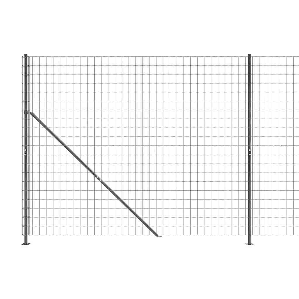 Vielinė tinklinė tvora su flanšais, antracito spalvos, 2x25 m
